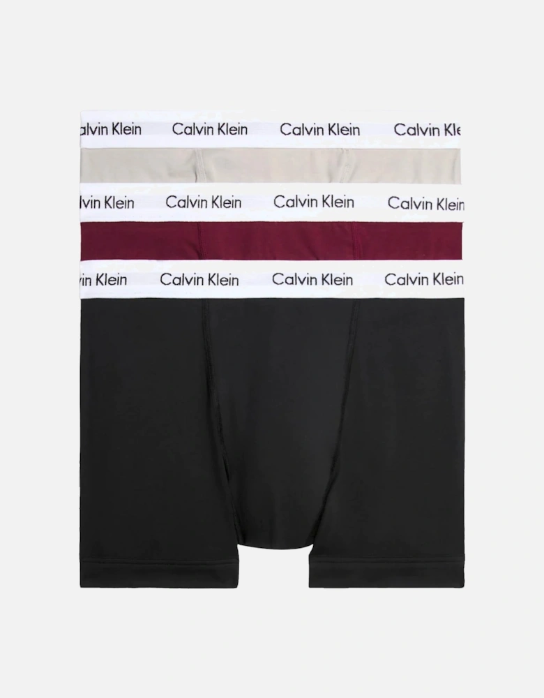 Cotton Stretch Trunks - Black/Burgundy/Porpoise