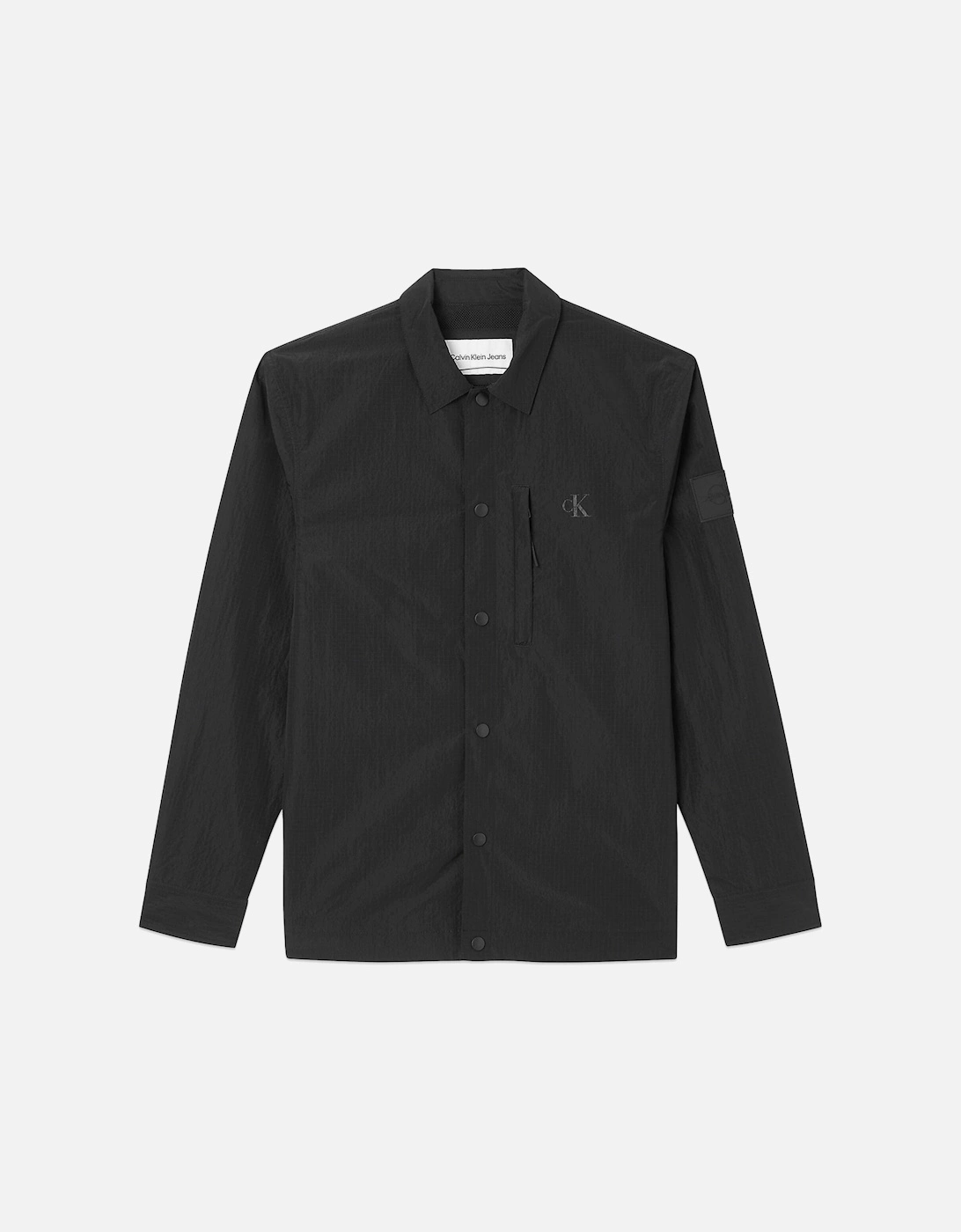 Men's Calvin Klein Ripstop Overshirt - Black - Size: MEDIUM