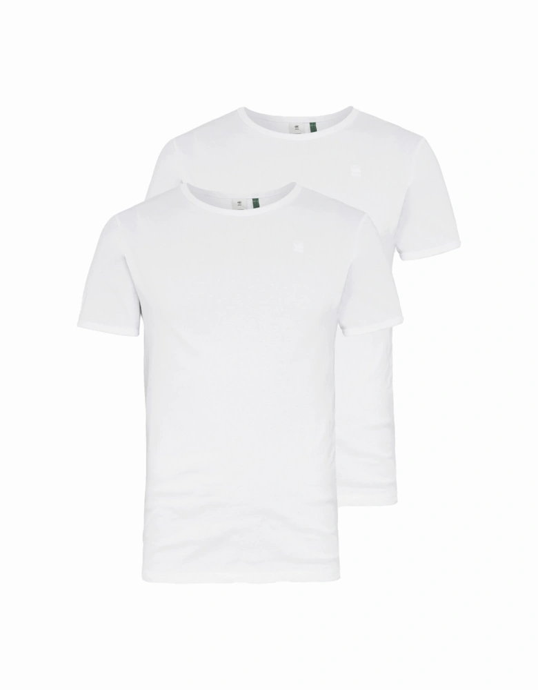 Raw Double Pack Slim Fit T-Shirts - White