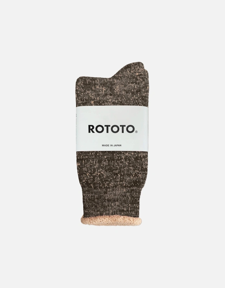 Double Face Merino Wool Socks - Brown / Brown