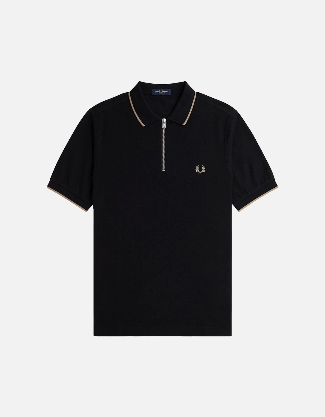 Crepe Pique Zip Neck Polo Shirt, 5 of 4