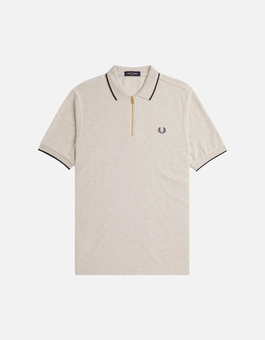 Crepe Pique Zip Neck Polo Shirt, 5 of 4