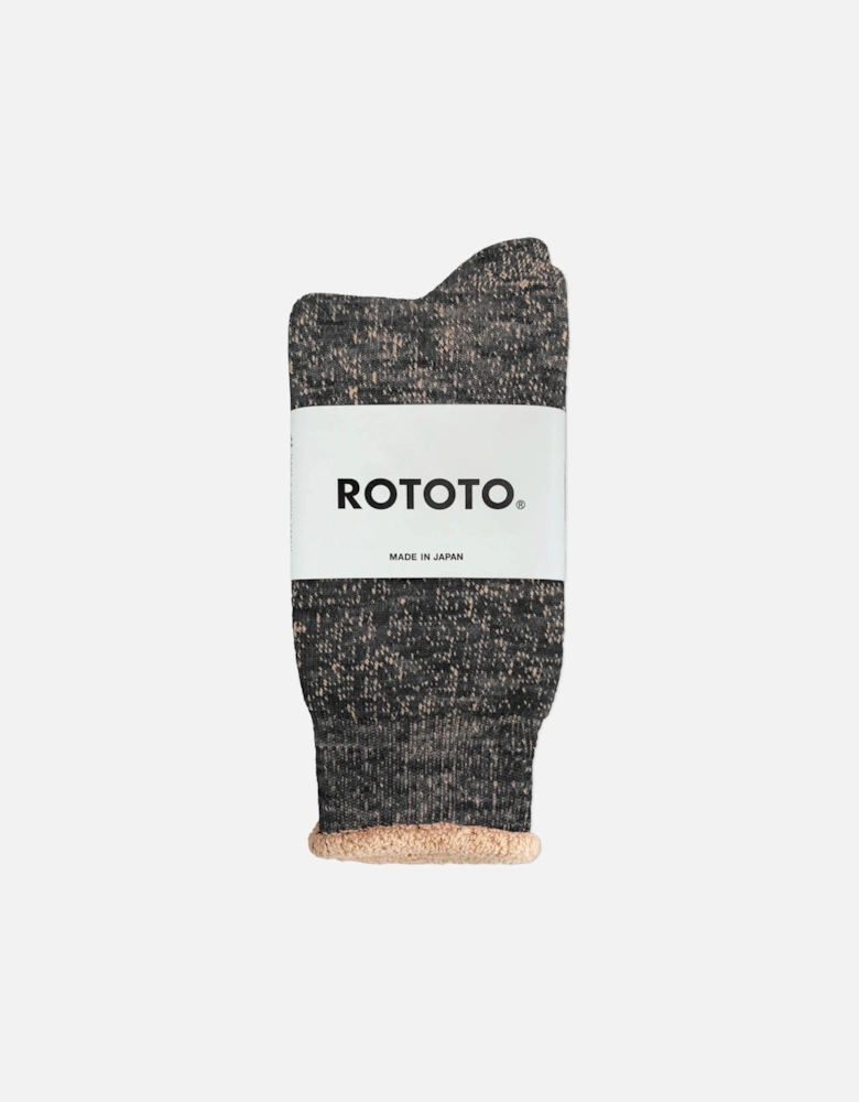 Double Face Merino Wool Socks - Black / Brown