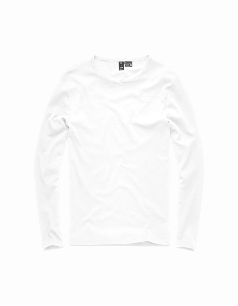 Base Round Neck Long Sleeve T-Shirt - White