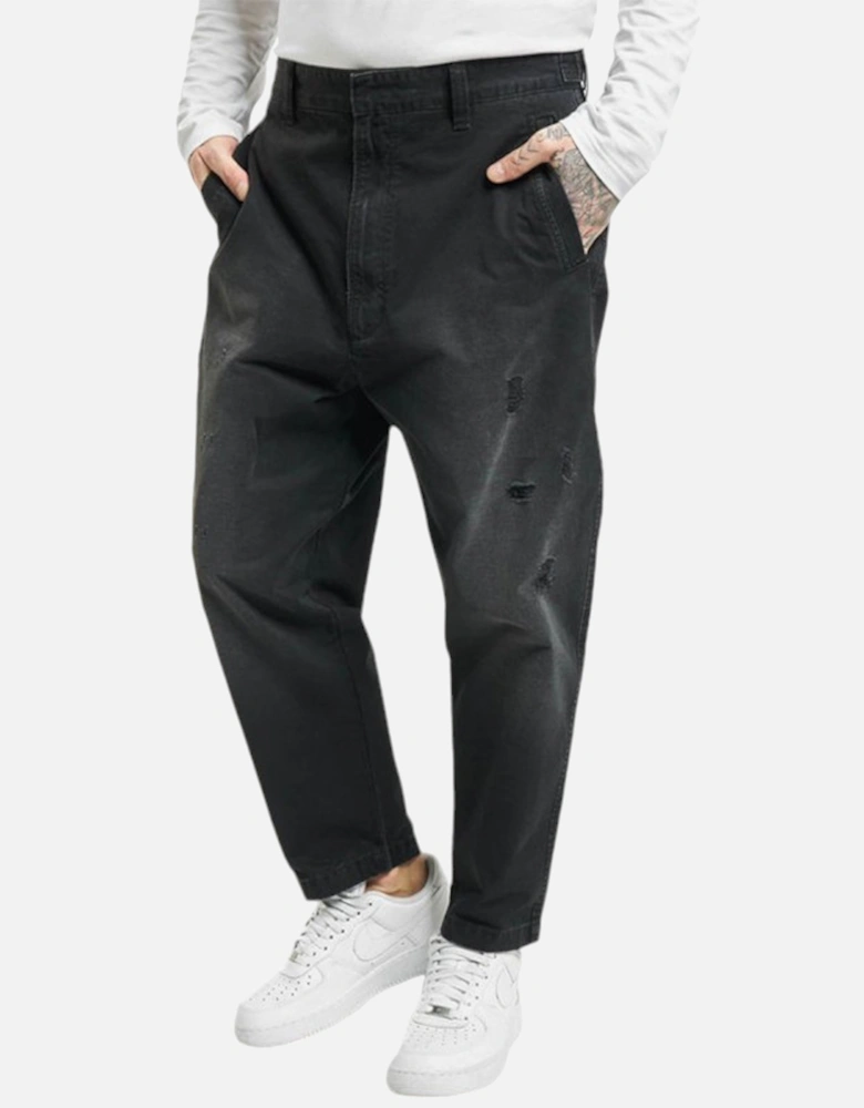 P WEBBIN 0GAQS Mens Trousers Regular Relaxed Fit Casual Cargo Pants Black