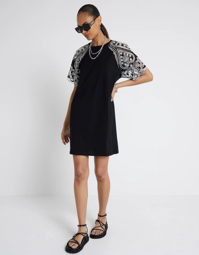 Broderie Tea Dress - Black