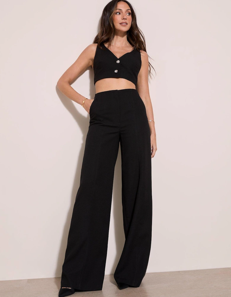 Premium 3 Piece Set Crop Top - Black 