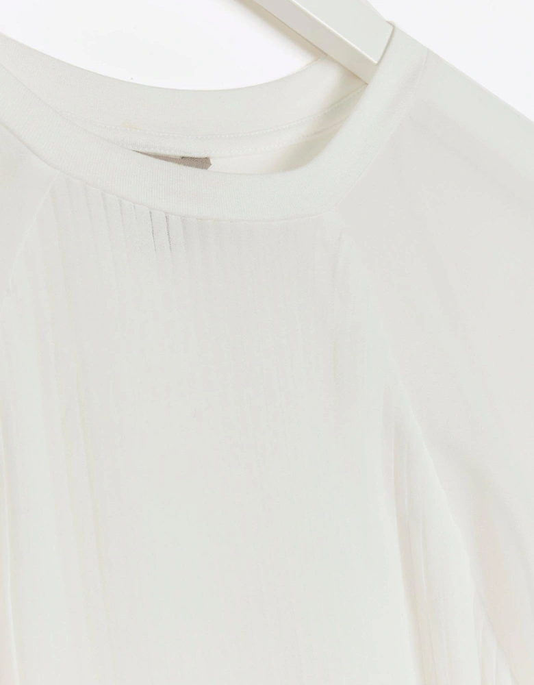 Hybrid Pleated T-Shirt - White