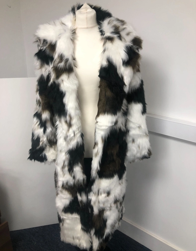 Bamboo Lyocell Blend Hand Painted Faux Fur Coat