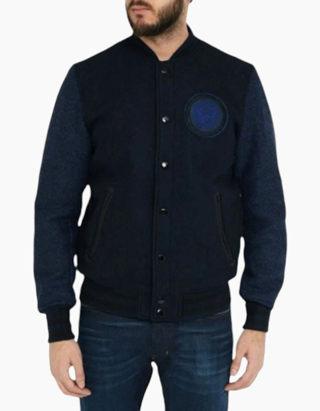 Men's DIESEL J BLUSA 0JAMX 81E Mens Bomber Jacket Quilted Casual Winter Outwear Coat - Navy - Size: 40/Regular