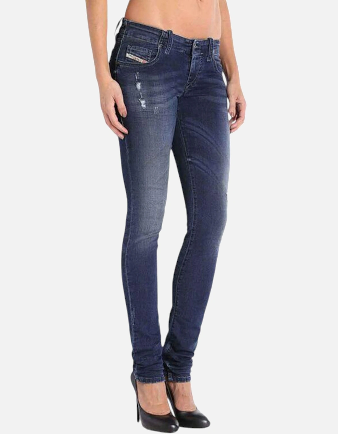 GRUPEE NE 0662L Womens Denim Sweat Jogg Jeans Stretch Super Slim Skinny