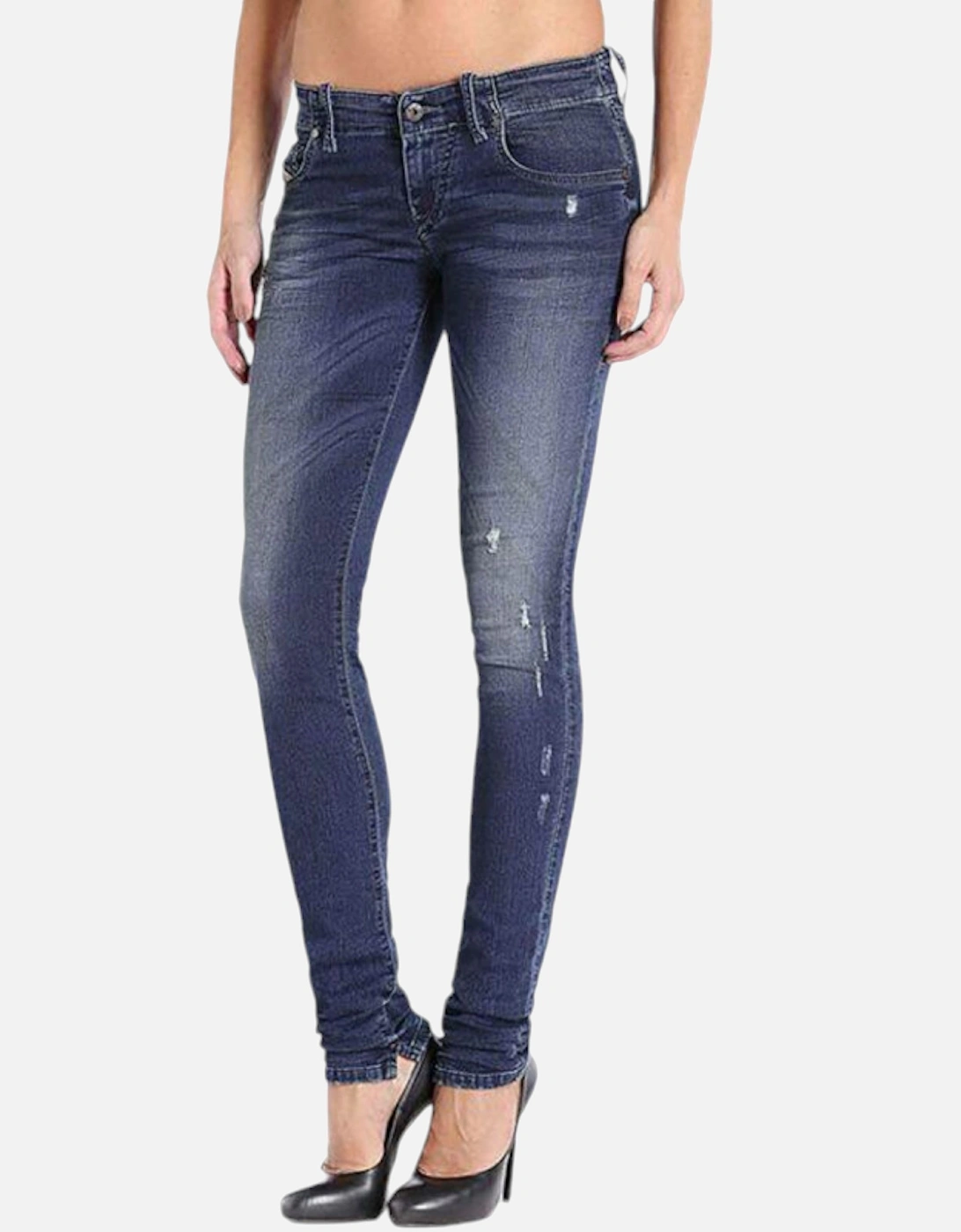 GRUPEE NE 0662L Womens Denim Sweat Jogg Jeans Stretch Super Slim Skinny