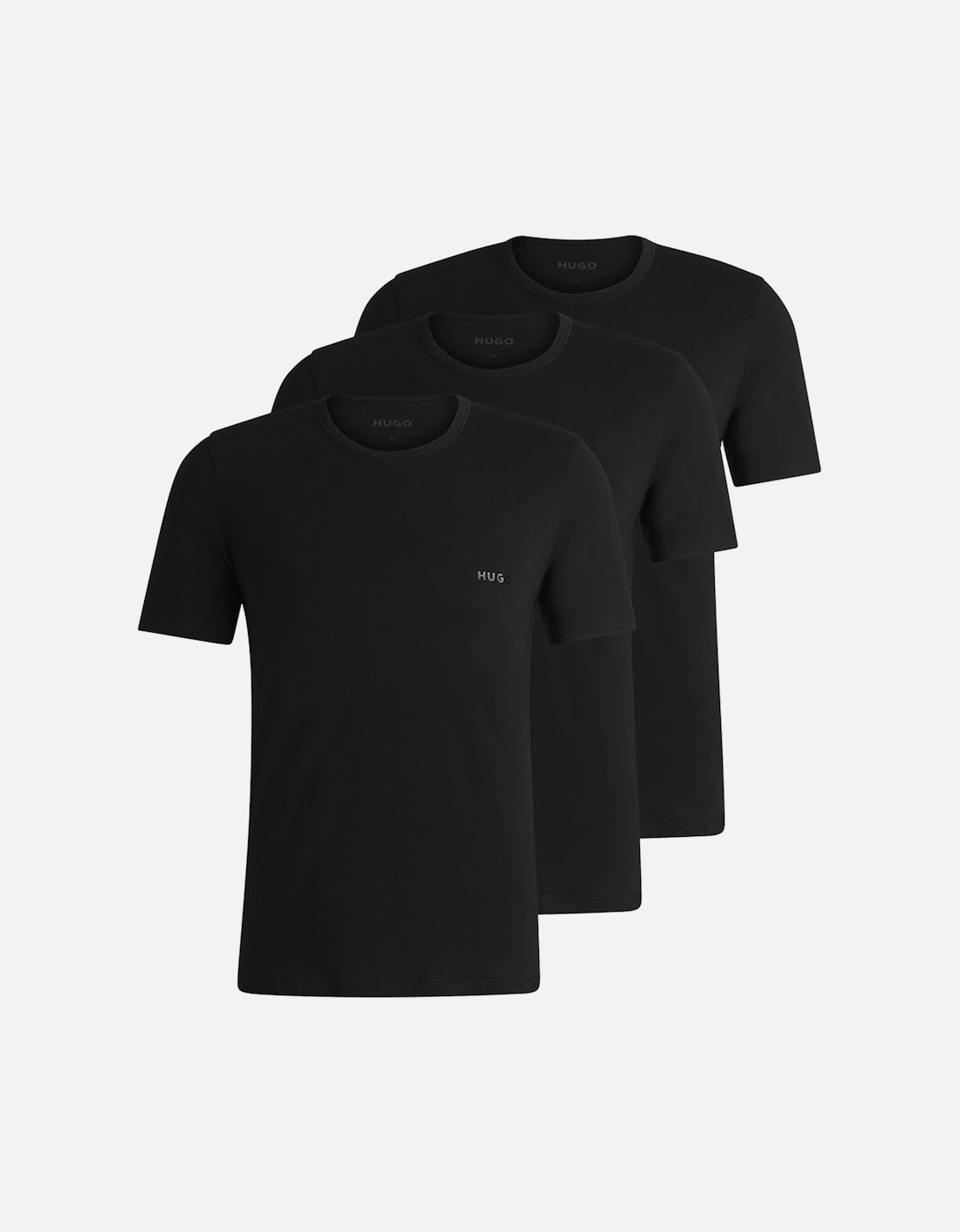 3-Pack Cotton T-Shirts, Black, 2 of 1