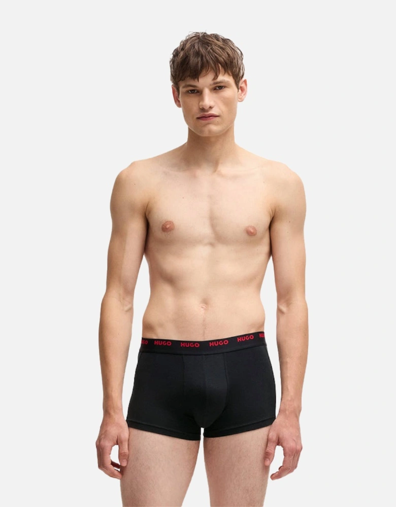 5-Pack Boxer Trunks, Black/Khaki/Red/Navy