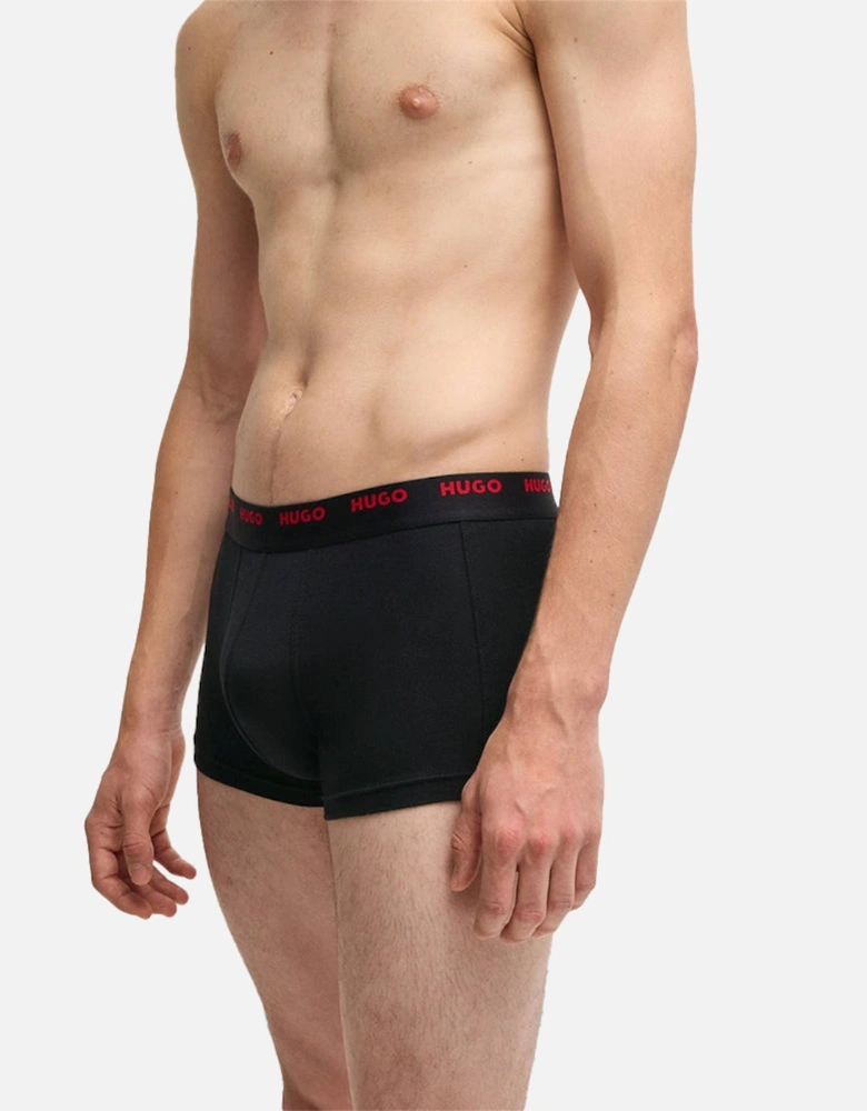 5-Pack Boxer Trunks, Black/Khaki/Red/Navy
