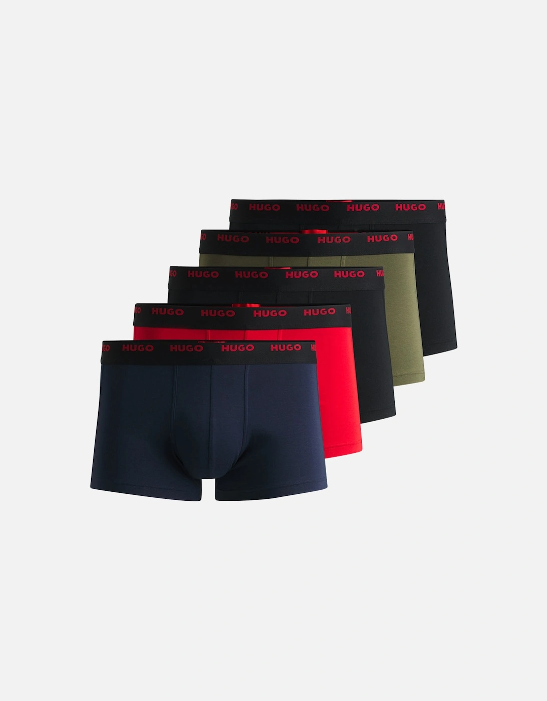 5-Pack Boxer Trunks, Black/Khaki/Red/Navy, 8 of 7