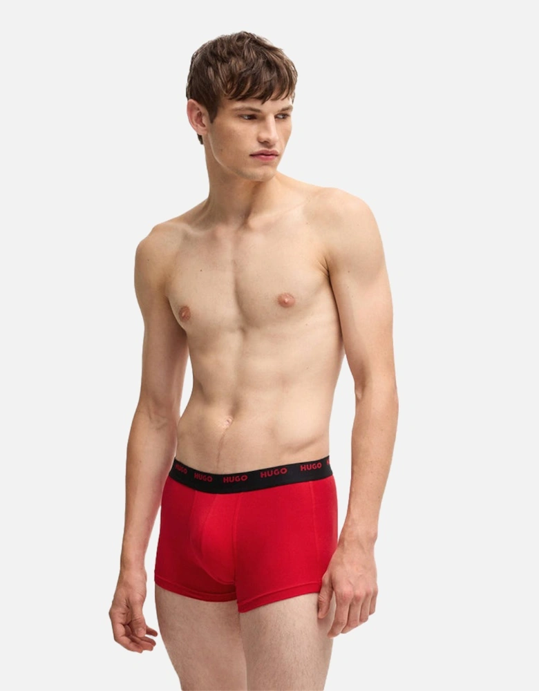 5-Pack Boxer Trunks, Black/Khaki/Red/Navy