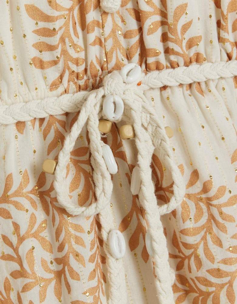 Lurex Halterneck Dress - Cream