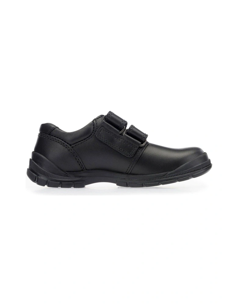 Engineer Vegan Double Riptape Boys School Shoes - Black