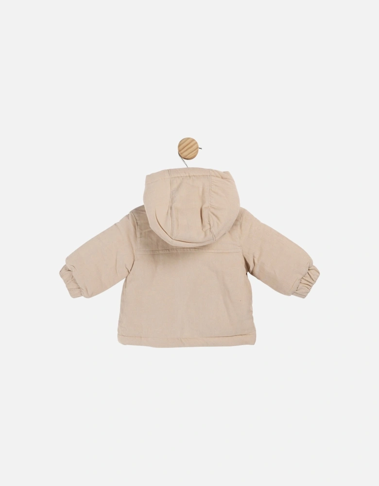 Beige Corduroy Padded Jacket