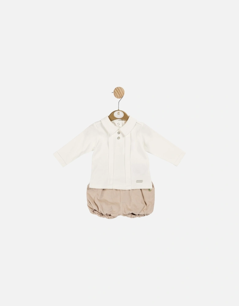 Beige Corduroy Jam Pant Set