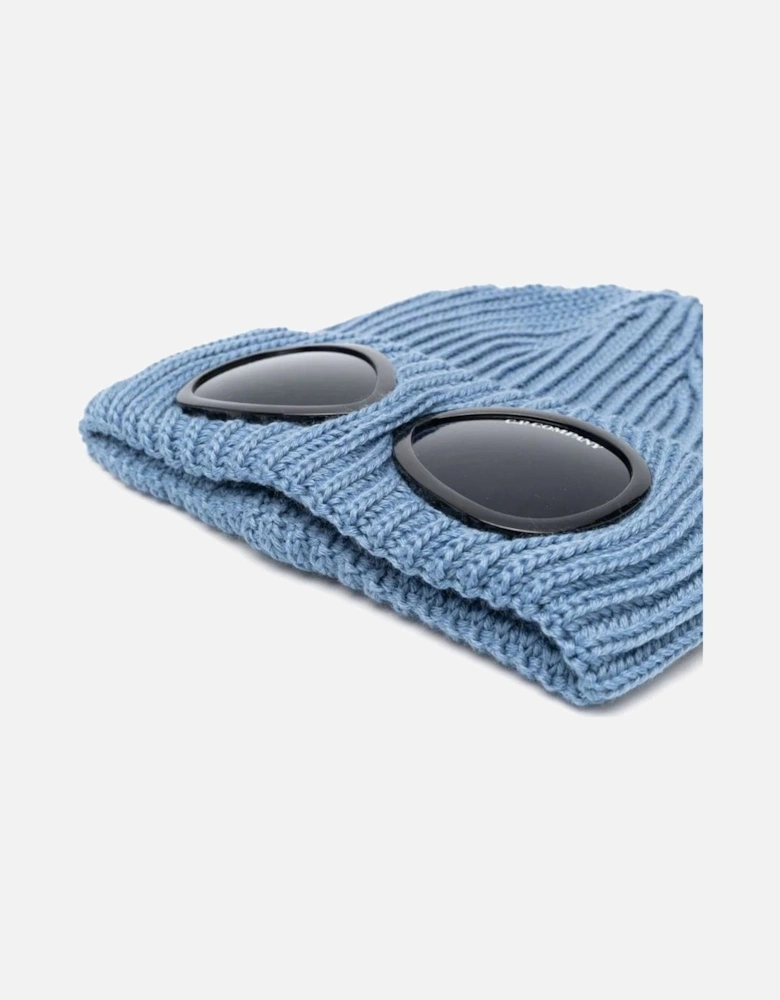 C.P. Company Merino Wool Goggle Beanie in Blue