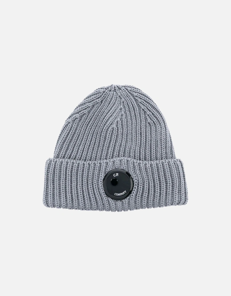 C.P. Company Merino Single Lens Beanie in Light Grey