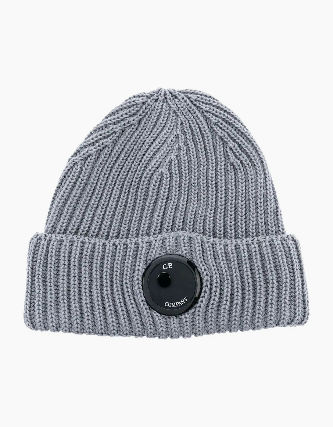 Cp Company Men's Grey C.p. Company Merino Single Lens Beanie  Light - Size One Size