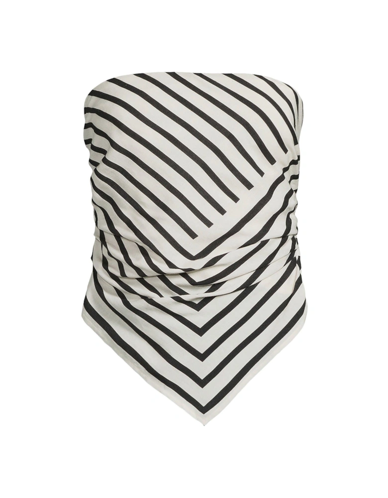 Bandeau Stripe Top - White/Black