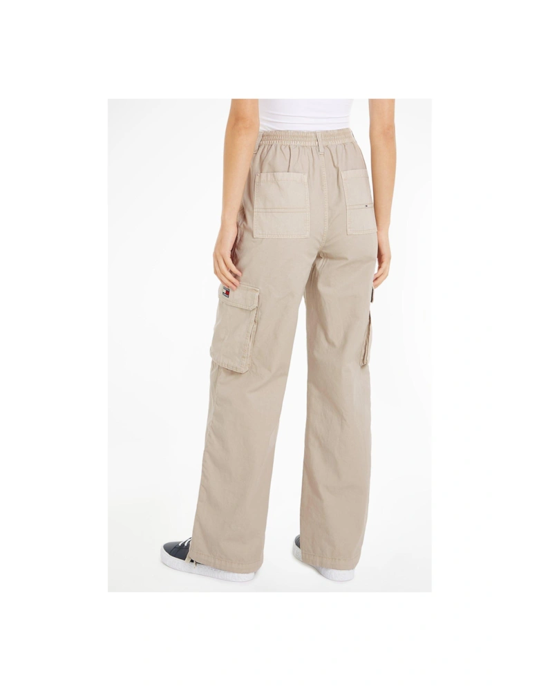 Wide Leg Utility Pant - Beige