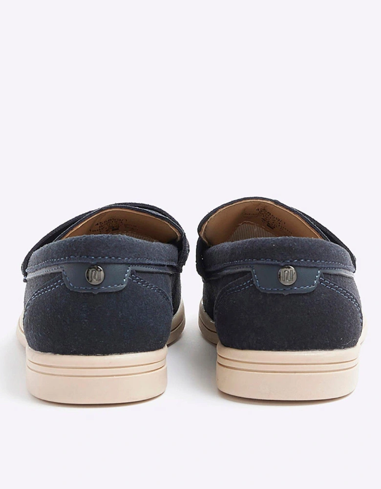 Boys Suedette Tassel Loafers - Navy