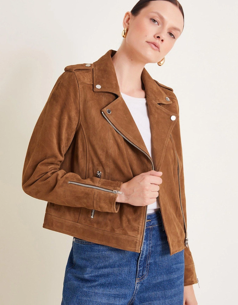 Sienna Suede Jacket - Brown