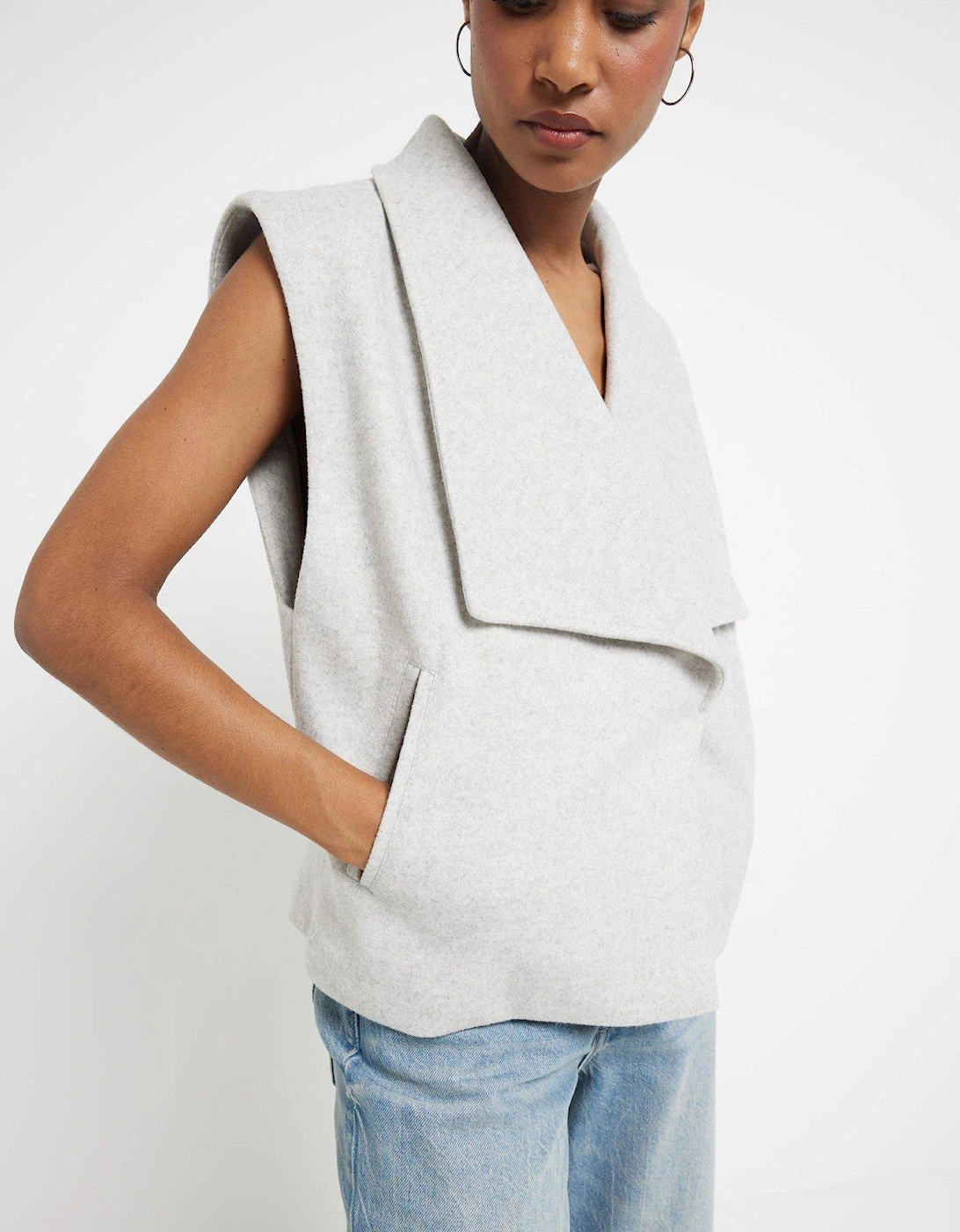 Sleeveless Jacket - Grey, 6 of 5