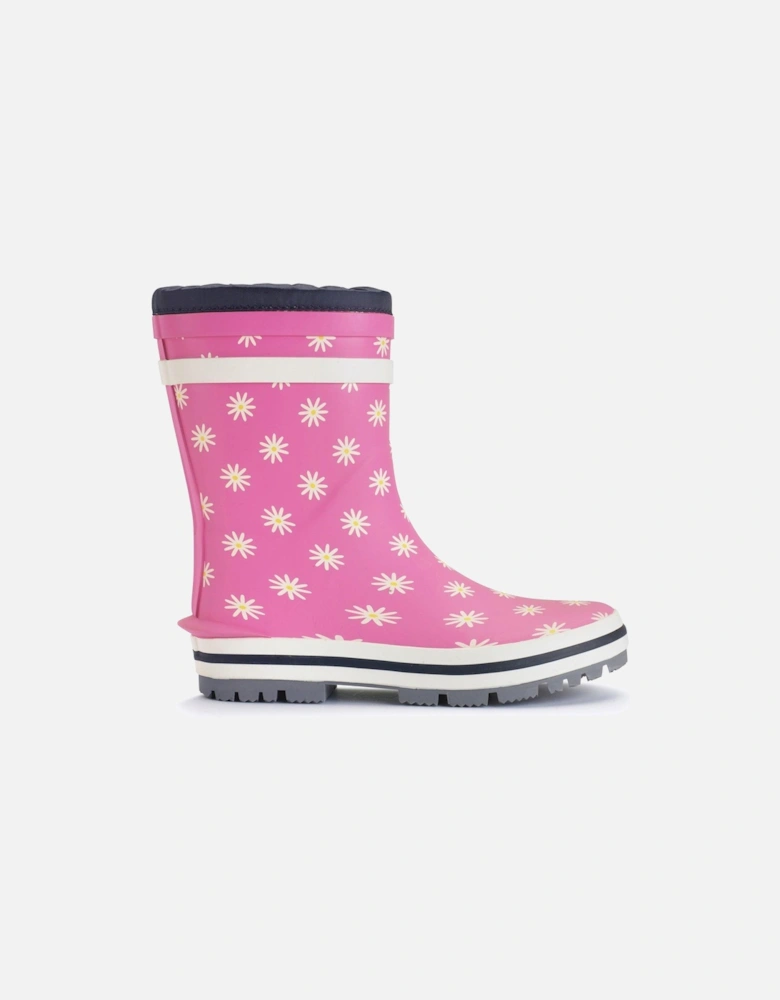 Big Puddle Pink Daisy Wellington Boot