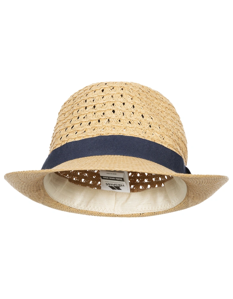 Childrens/Kids Trilby Straw Hat