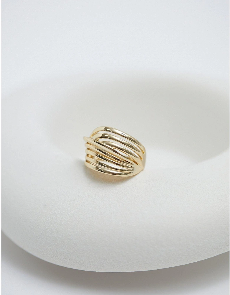 Gold Plated Polished Statement Ring