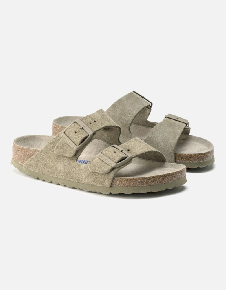 Soft Footbed Suede Leather Faded Khaki Narrow Fit