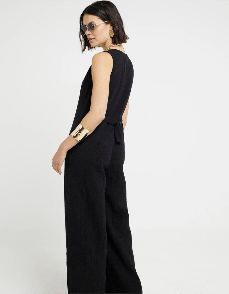 Button Up Jumpsuit - Black