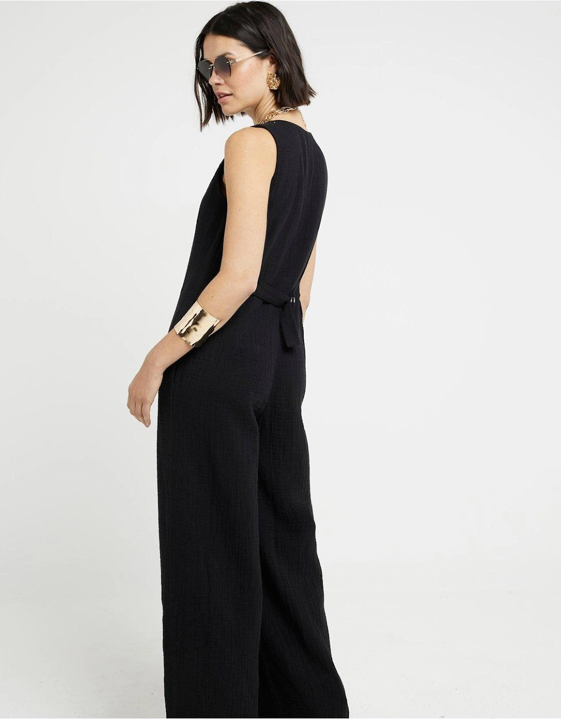 Button Up Jumpsuit - Black