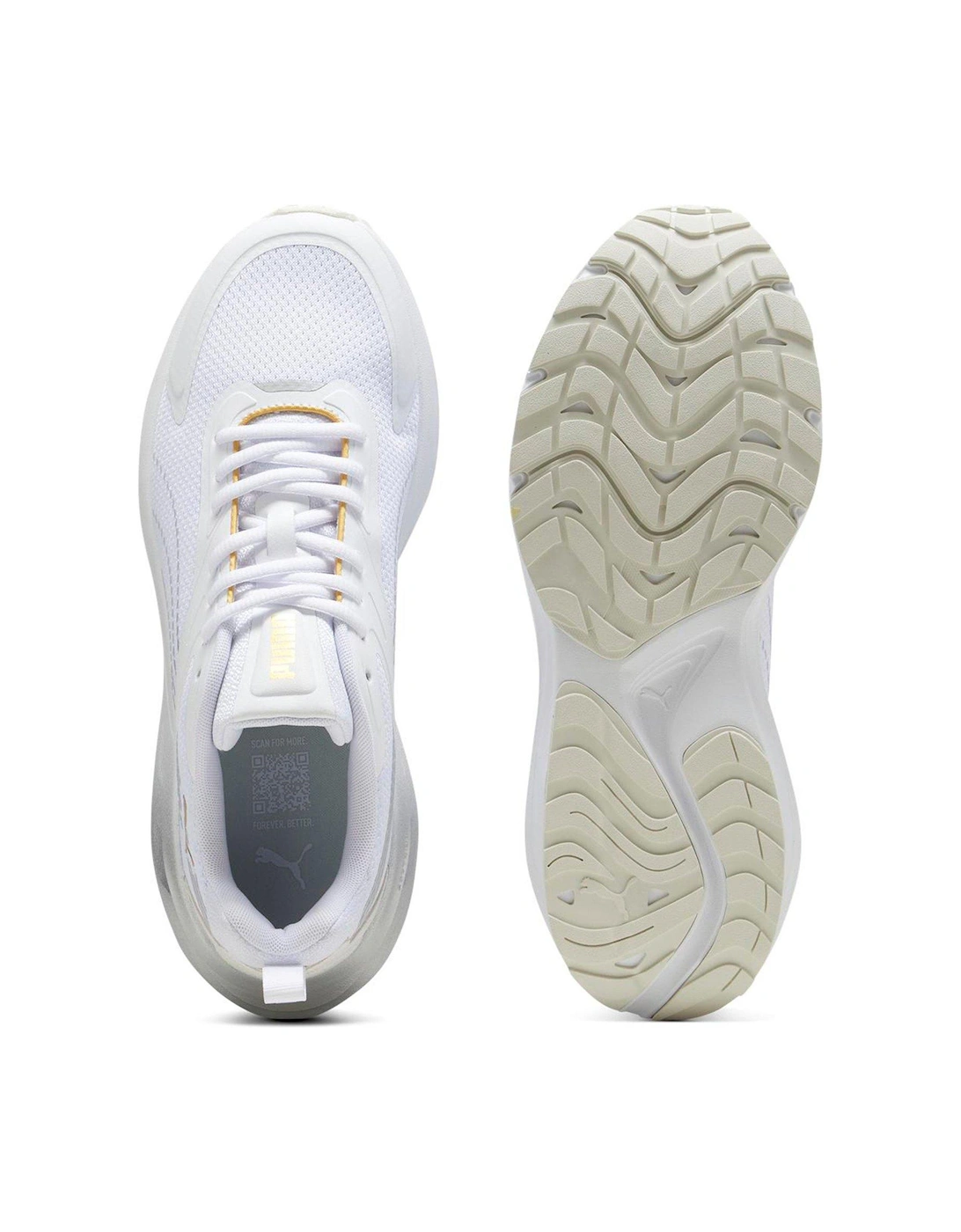 Womens Hypnotic Metallic Shine Trainers - White/metallic