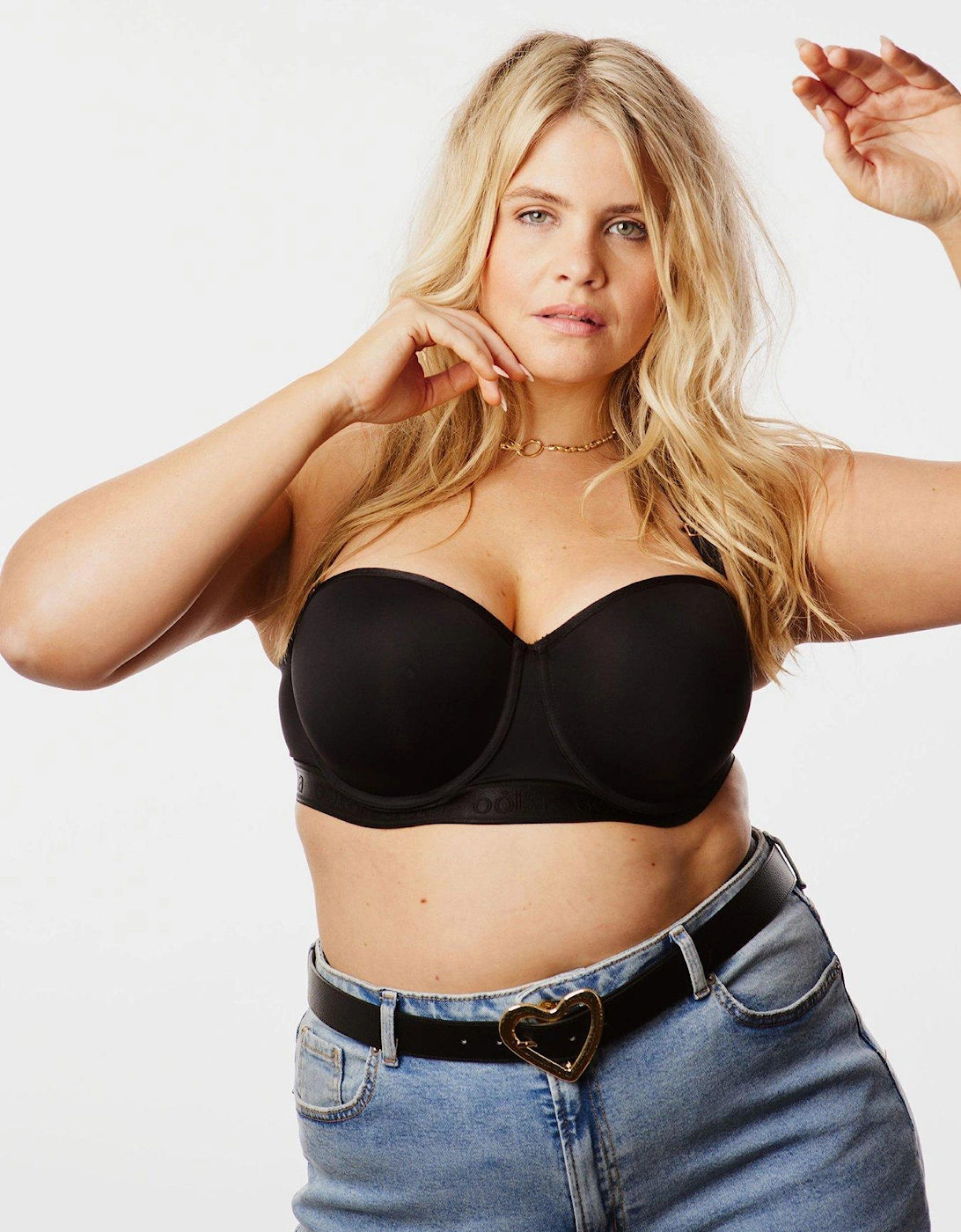 Longline Moulded Strapless Bra - Black