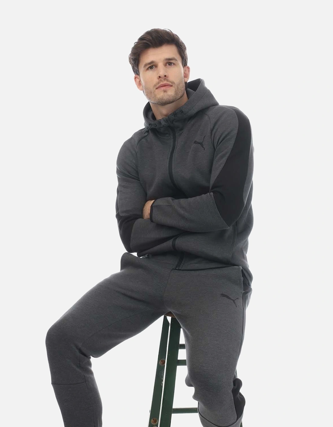 Mens Evostripe Core Full Zip Hoodie