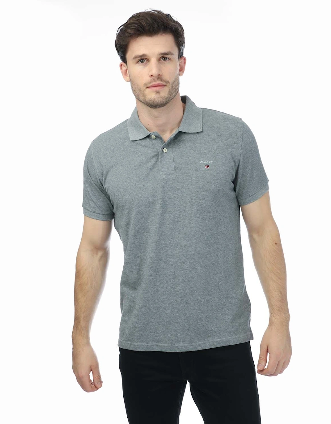 Gant Men's Grey Pique Rugger Polo Shirt - Piqué Rugger Polo Shirt - - : 40/Regular L