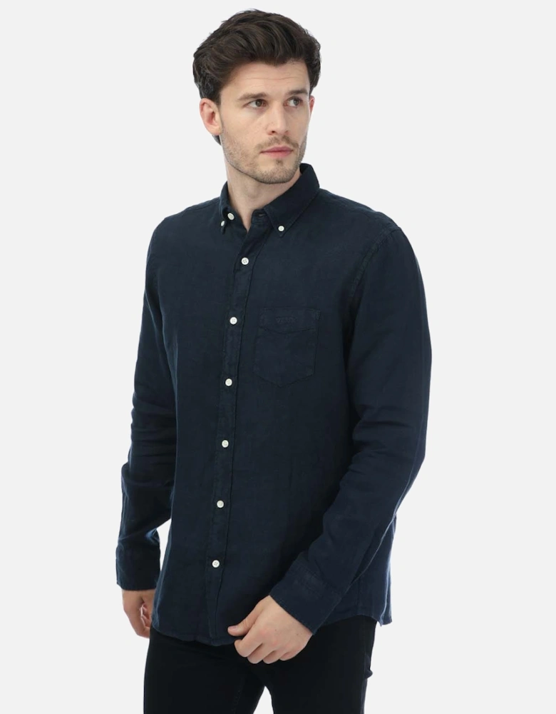 Regular Fit Garment Dyed Linen Shirt - Regular Ut Garment Dyed Linen Shirt