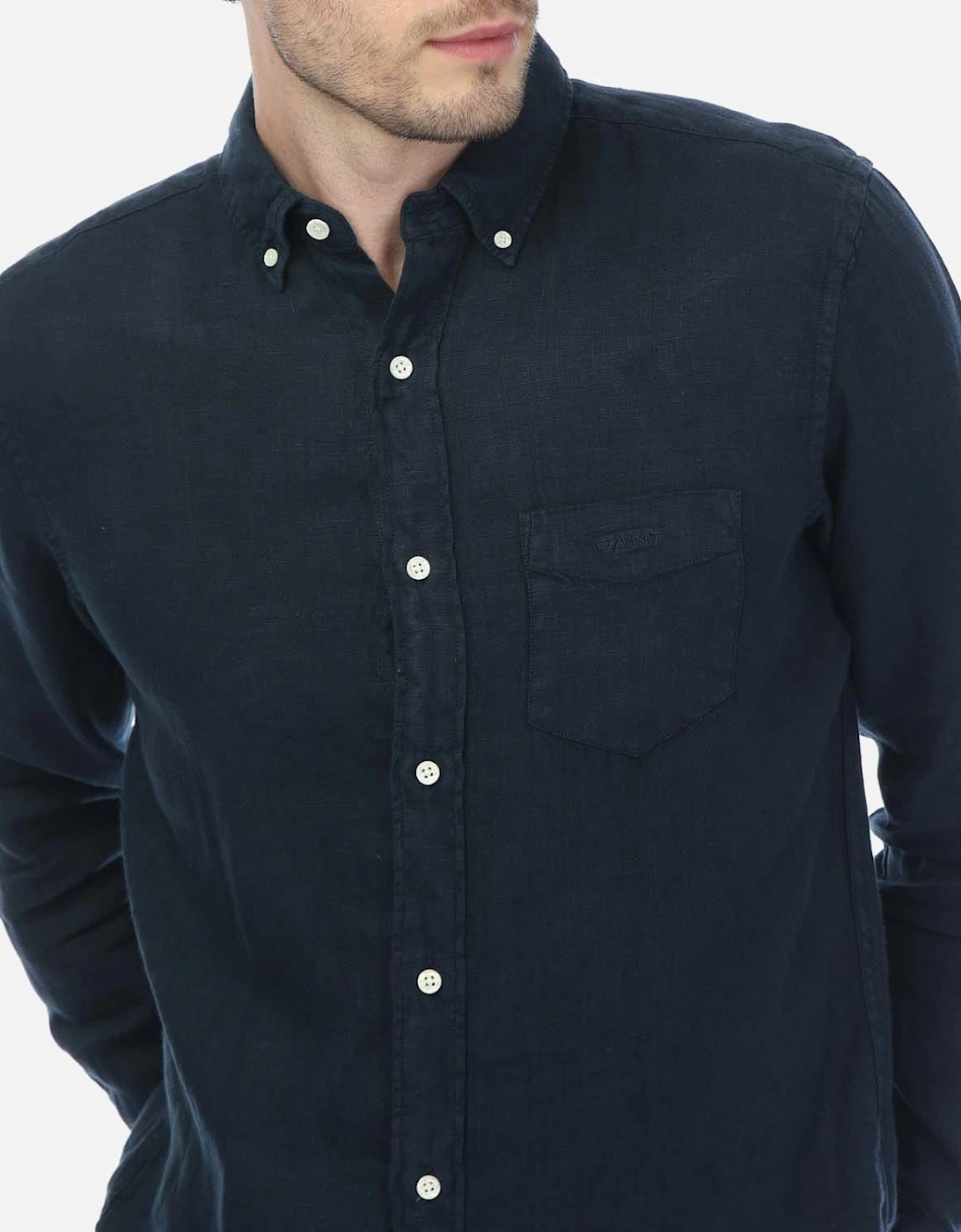 Regular Fit Garment Dyed Linen Shirt - Regular Ut Garment Dyed Linen Shirt