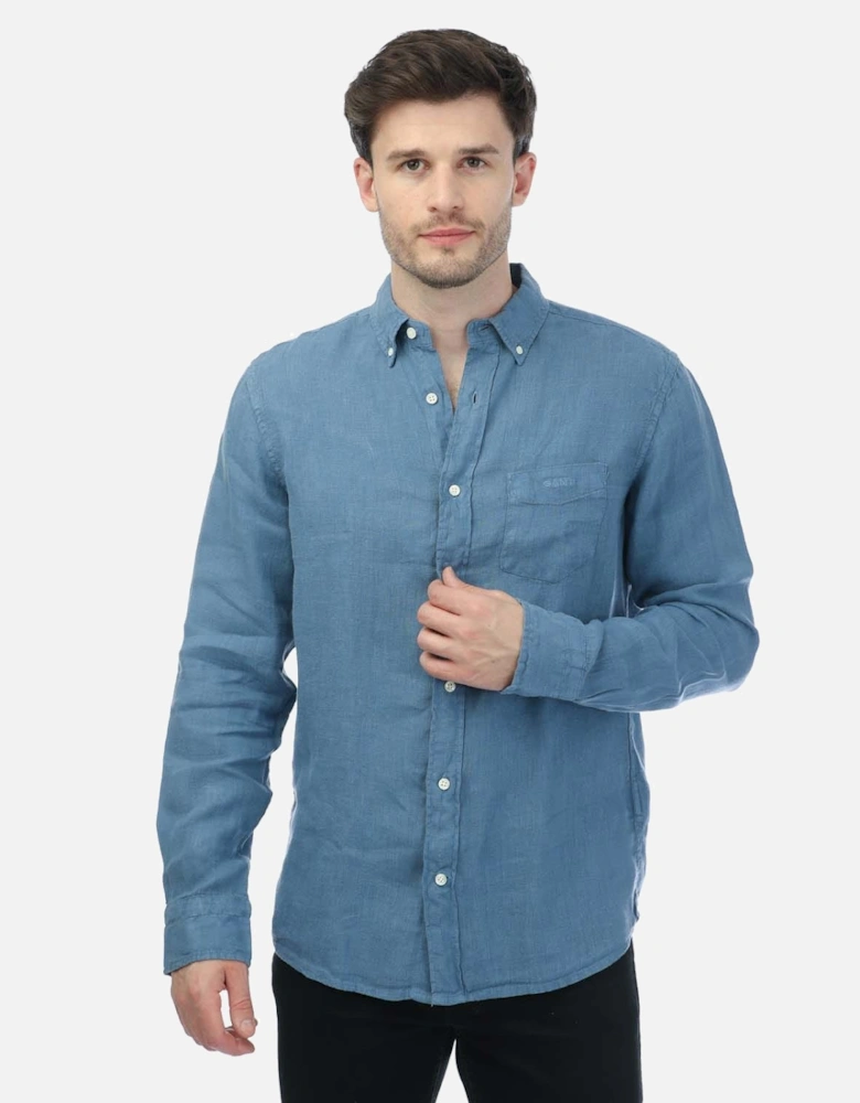 Regular Fit Garment Dyed Linen Shirt - Regular Ut Garment Dyed Linen Shirt