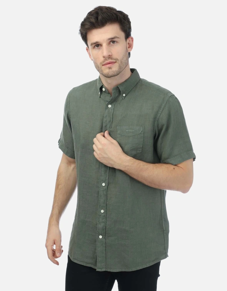 Regular Fit Garment Dyed Linen Shirt - Regular Ut Garment Dyed Linen Shirt