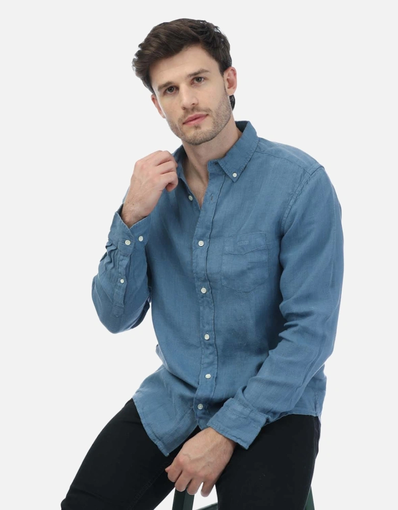 Regular Fit Garment Dyed Linen Shirt - Regular Ut Garment Dyed Linen Shirt