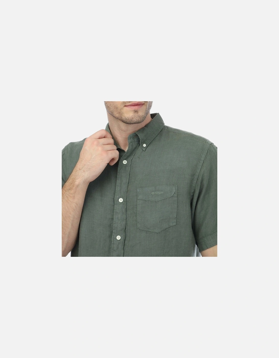 Regular Fit Garment Dyed Linen Shirt - Regular Ut Garment Dyed Linen Shirt