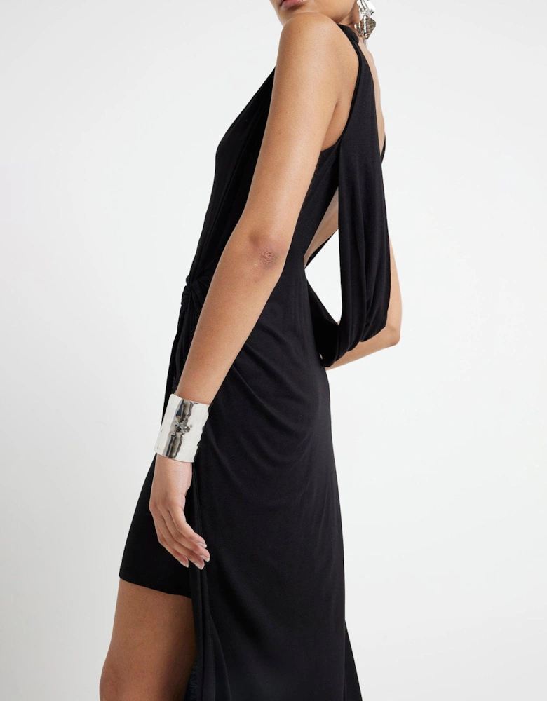 Cowl Back Dress - Black